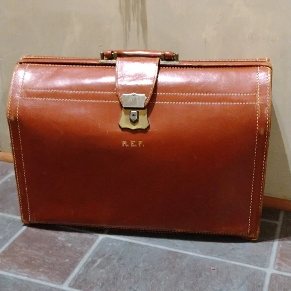 Bags Vintage Art Deco Leather Attache Case Mens Bag Poshmark